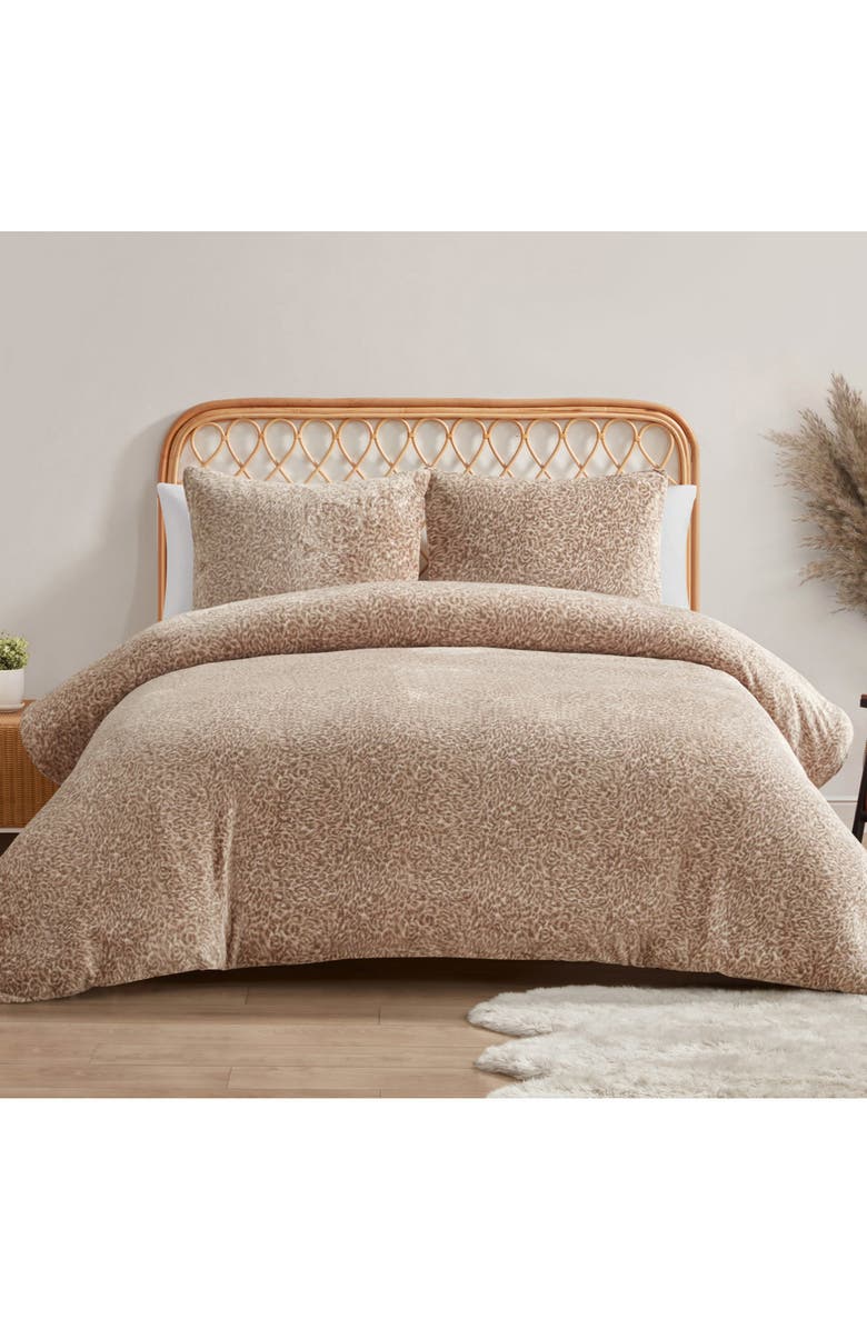 Jessica Simpson Pink Animal Print Duvet Set, Alternate, color,