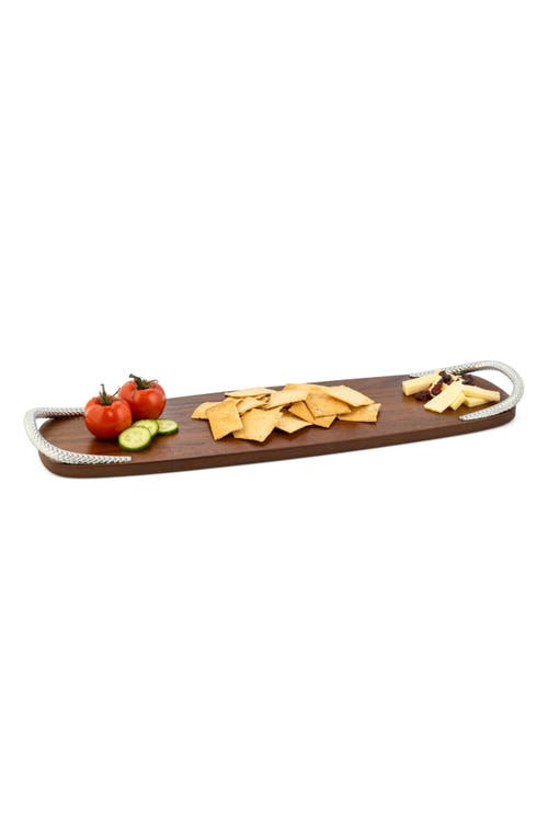 Nambe Nambé Wood Cheeseboard Tray With Handles In Brown