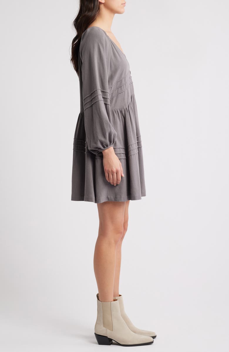 Treasure & Bond Pintuck Long Sleeve Minidress, Alternate, color,