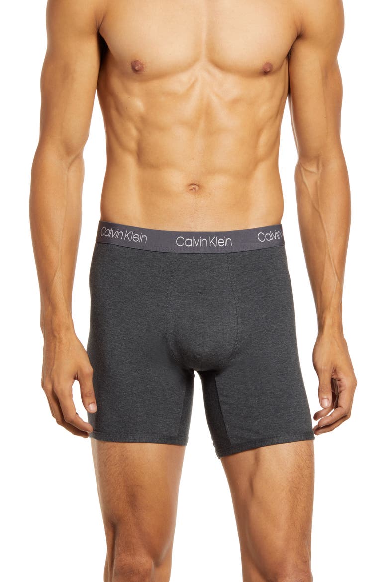 Luxe 3-Pack Stretch Pima Cotton Boxer Briefs, Main, color, GREY MULTI