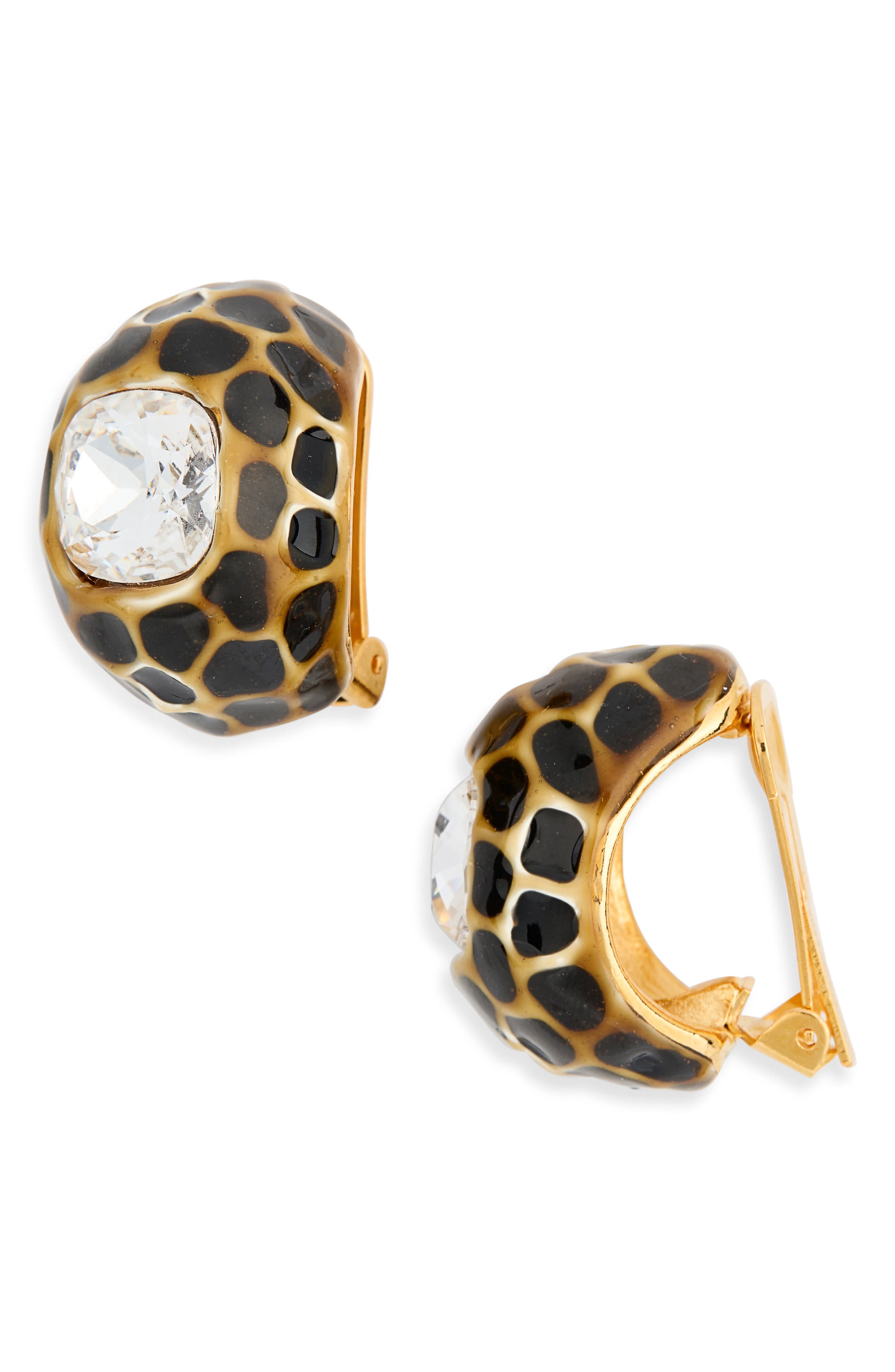 Kenneth Jay Lane Spotted Huggie Hoop Earrings