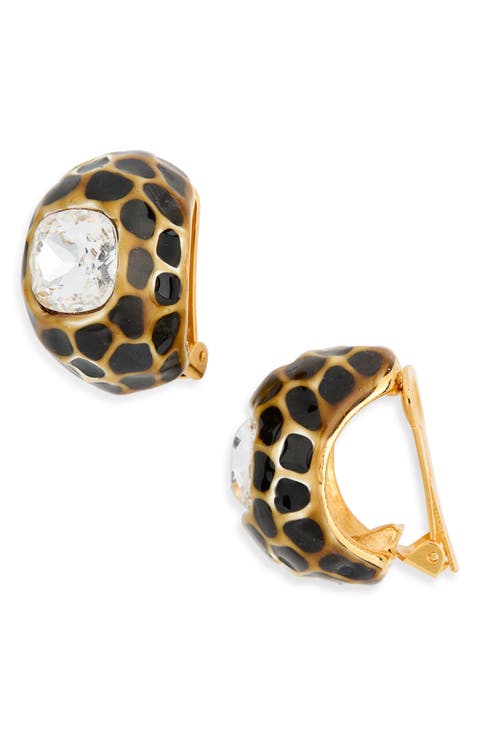 Spotted Huggie Hoop Earrings