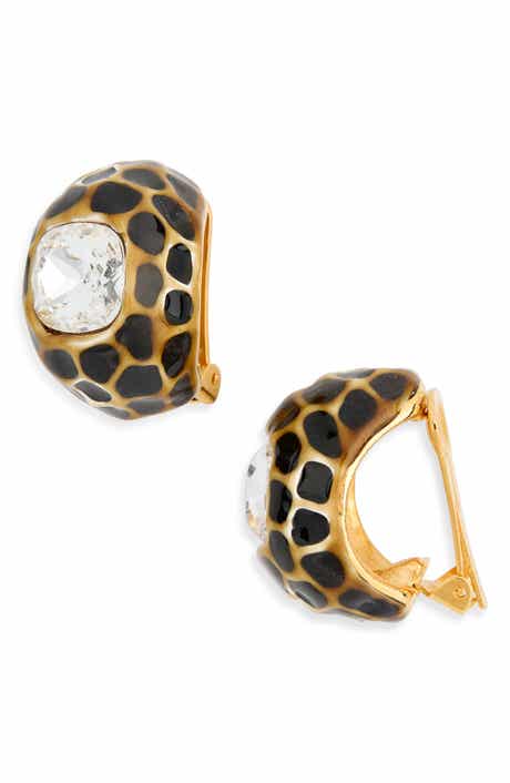 Kenneth Jay Lane Spotted Huggie Hoop Earrings
