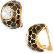 Kenneth Jay Lane Spotted Huggie Hoop Earrings