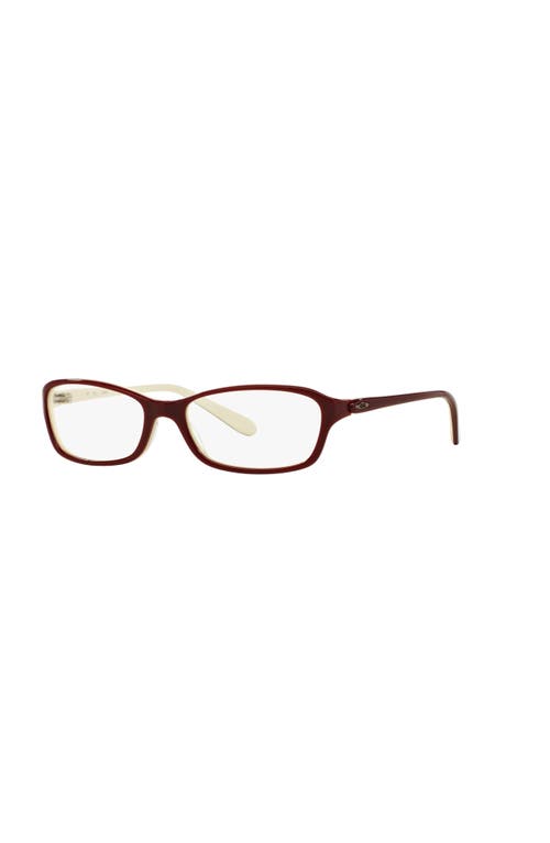 Oakley 52mm Rectangle Optical Glasses In Brown