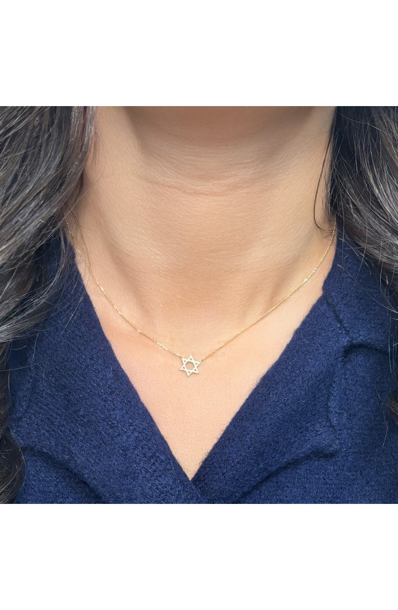 The Lovery Fine Jewelry Mini Gold Star of David Necklace, Alternate, color, Yellow Gold