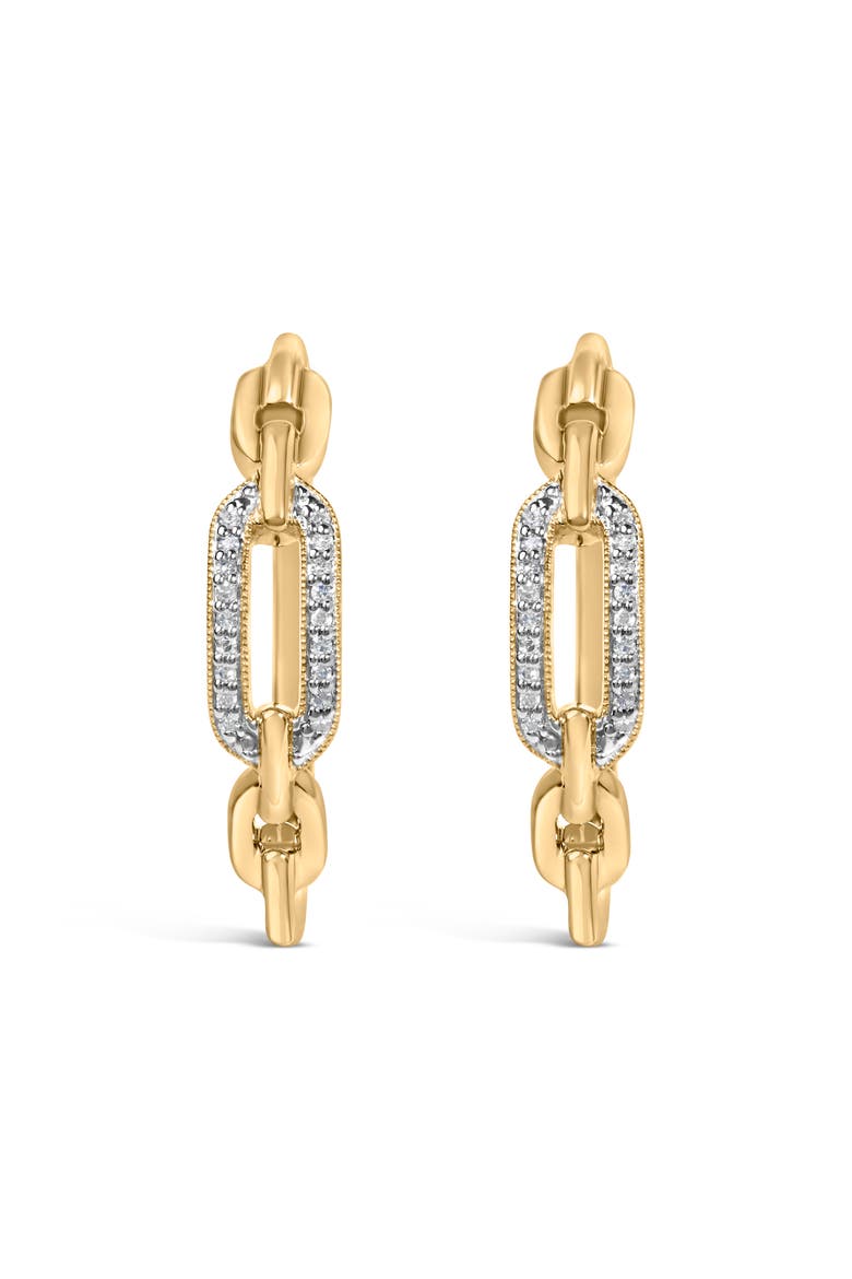 Gold Vermeil 1/10 Cttw Diamond Paperclip Hoop Earring, Main, color, Silver