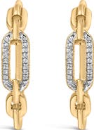 Haus of Brilliance Gold Vermeil 1/10 Cttw Diamond Paperclip Hoop Earring