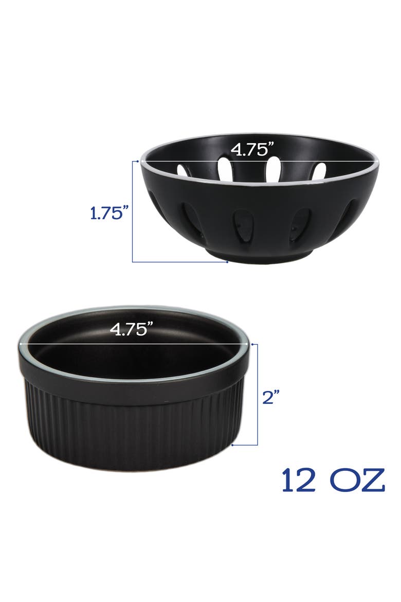 7-Piece Tabletop Ceramic Set, Alternate, color, BLACK