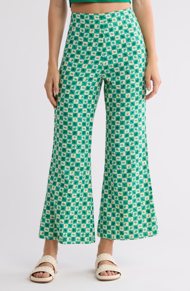Billabong x Mami Wata Going Coastal Flare Pants, Main, color, Multi Blue Print