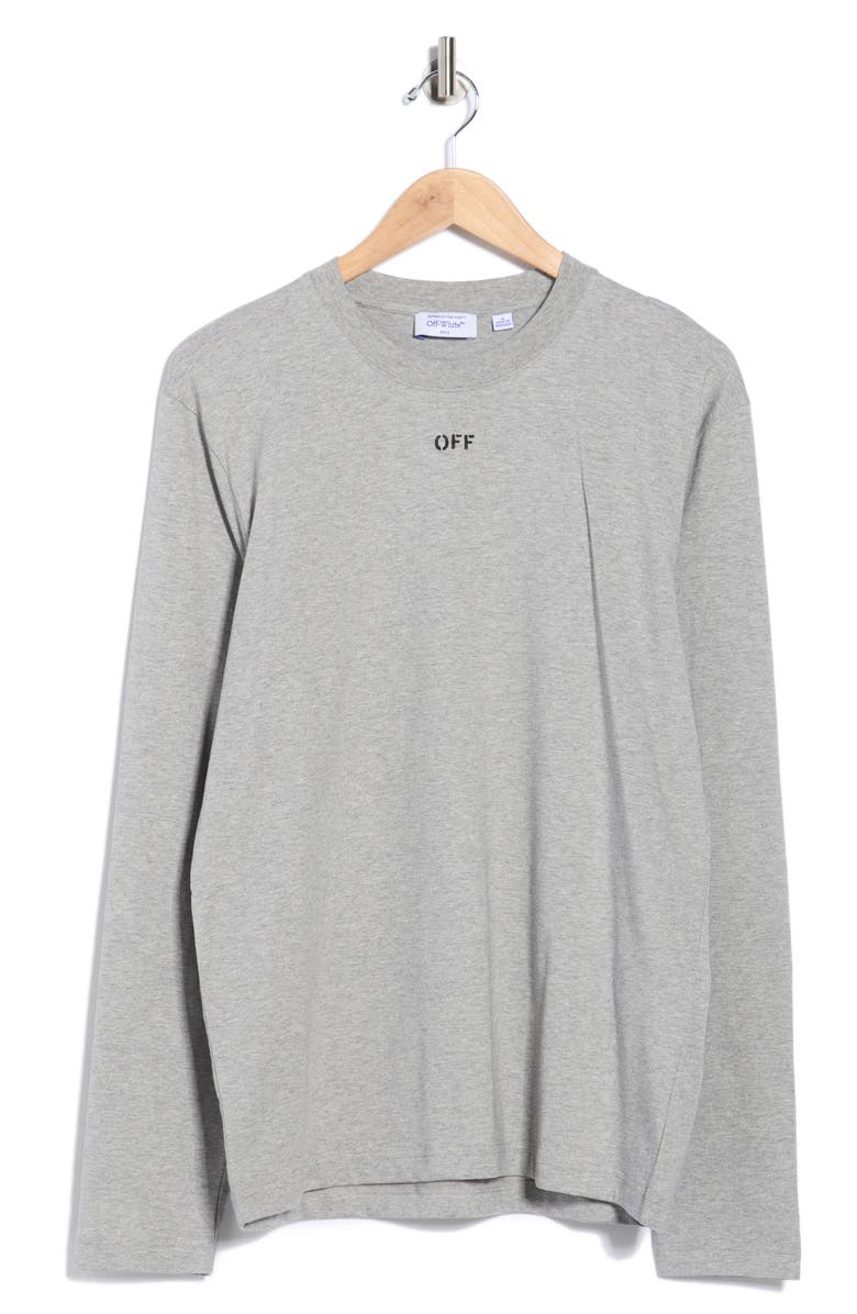 Off-White Off Stamp Skate Long Sleeve T-Shirt, Main, color, Light Grey Melange-Black