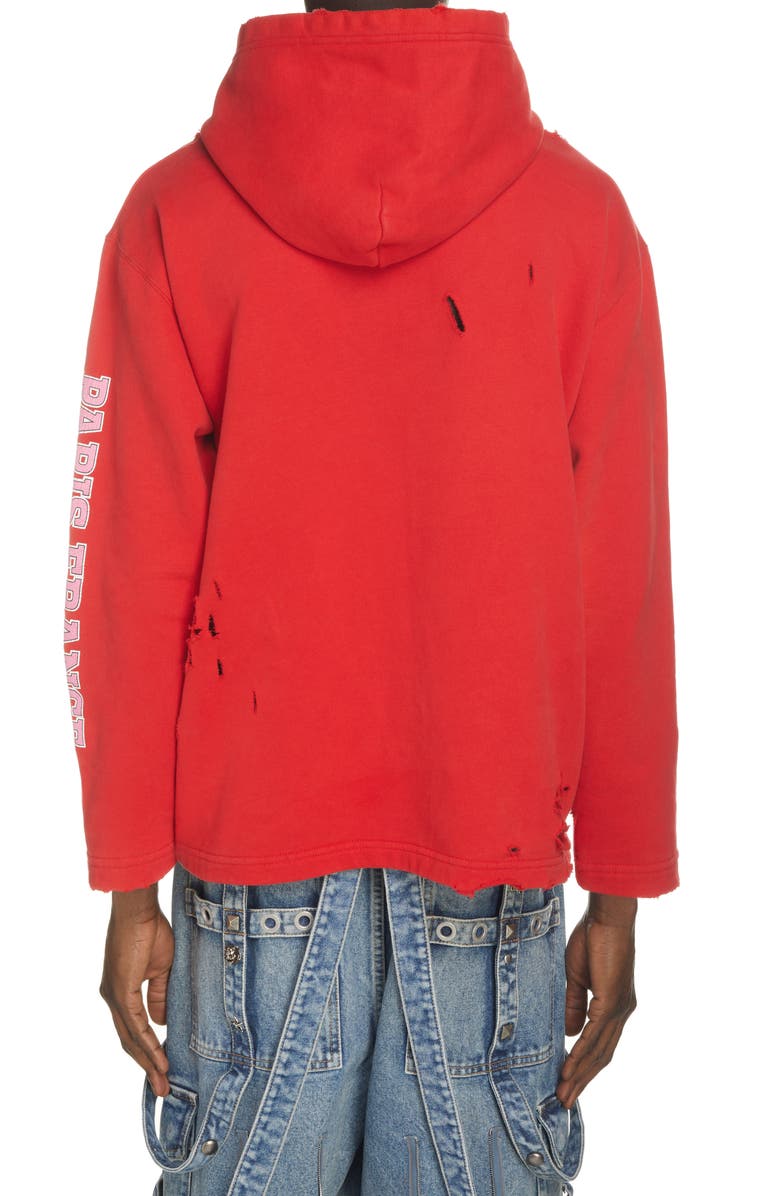Balenciaga Maison Balenciaga Ripped Logo Graphic Hoodie, Alternate, color,