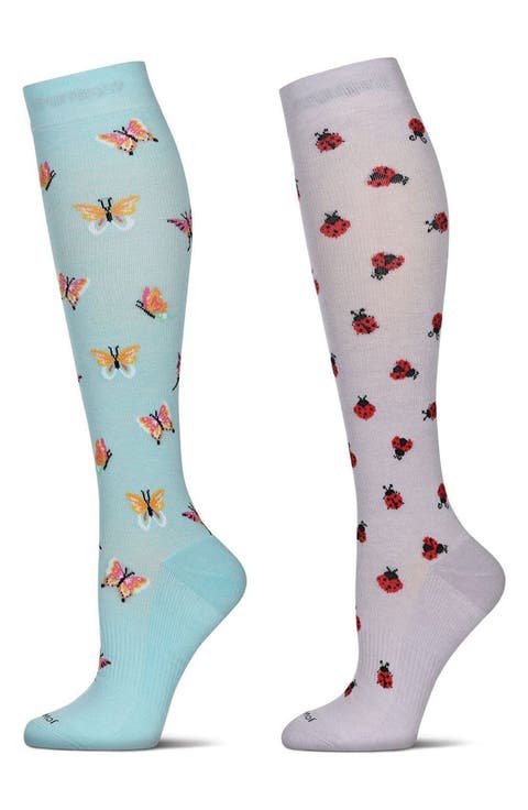 Assorted 2-Pack Knee High Compression Socks