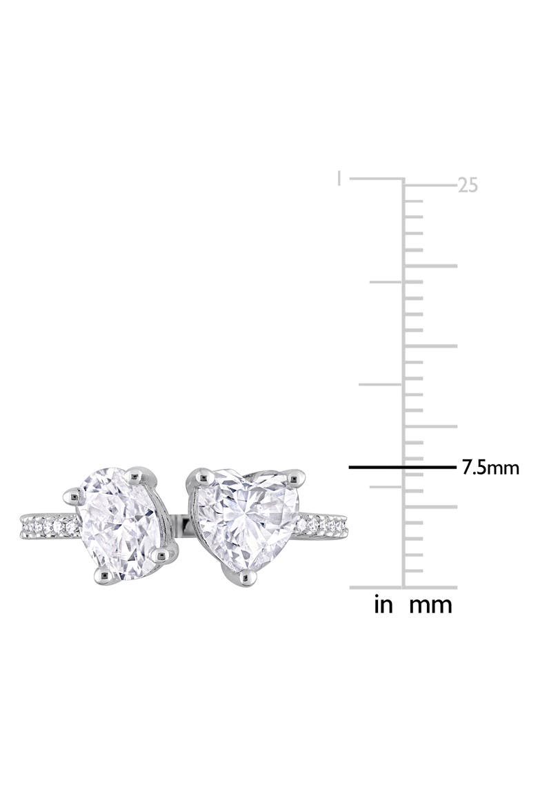 Oval Cut & Heart Cut Moissanite Open Ring, Alternate, color, WHITE