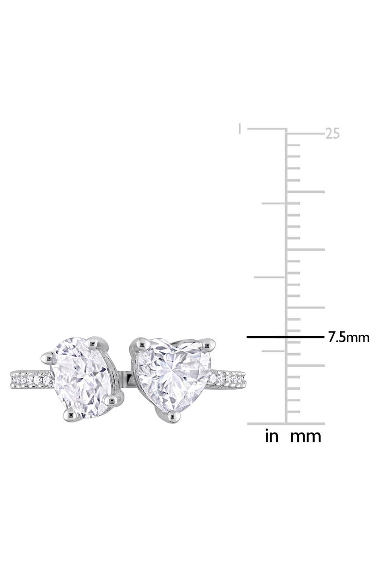 DELMAR Oval Cut & Heart Cut Moissanite Open Ring, Alternate, color, White