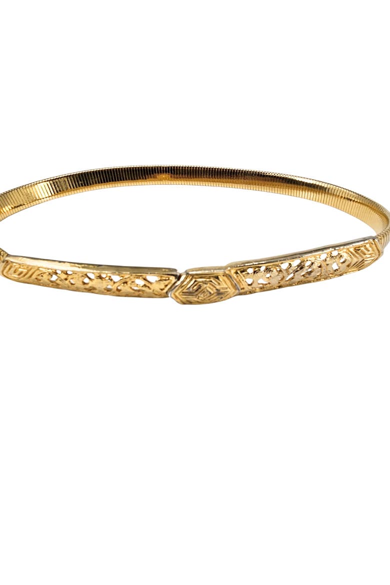 Vintage 1970s Gold-Tone Stretch Snake Belt, Alternate, color, Gold