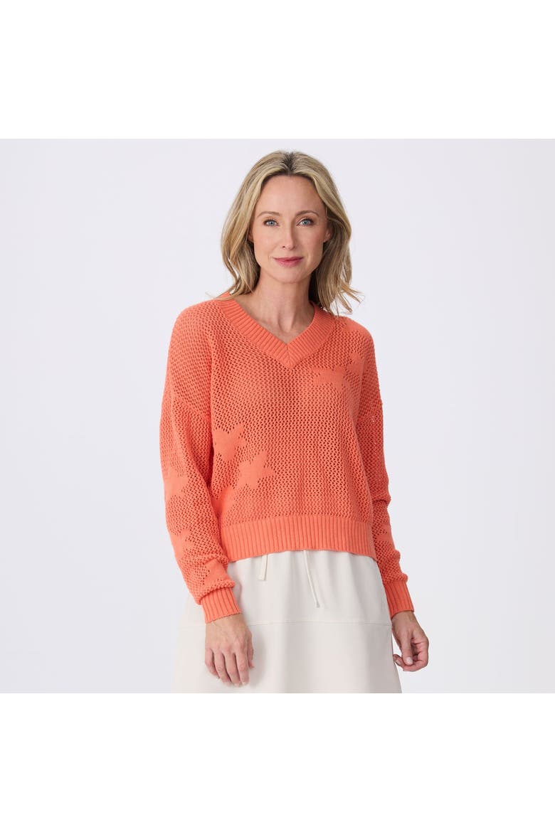 Flora Sweater, Main, color, Coral