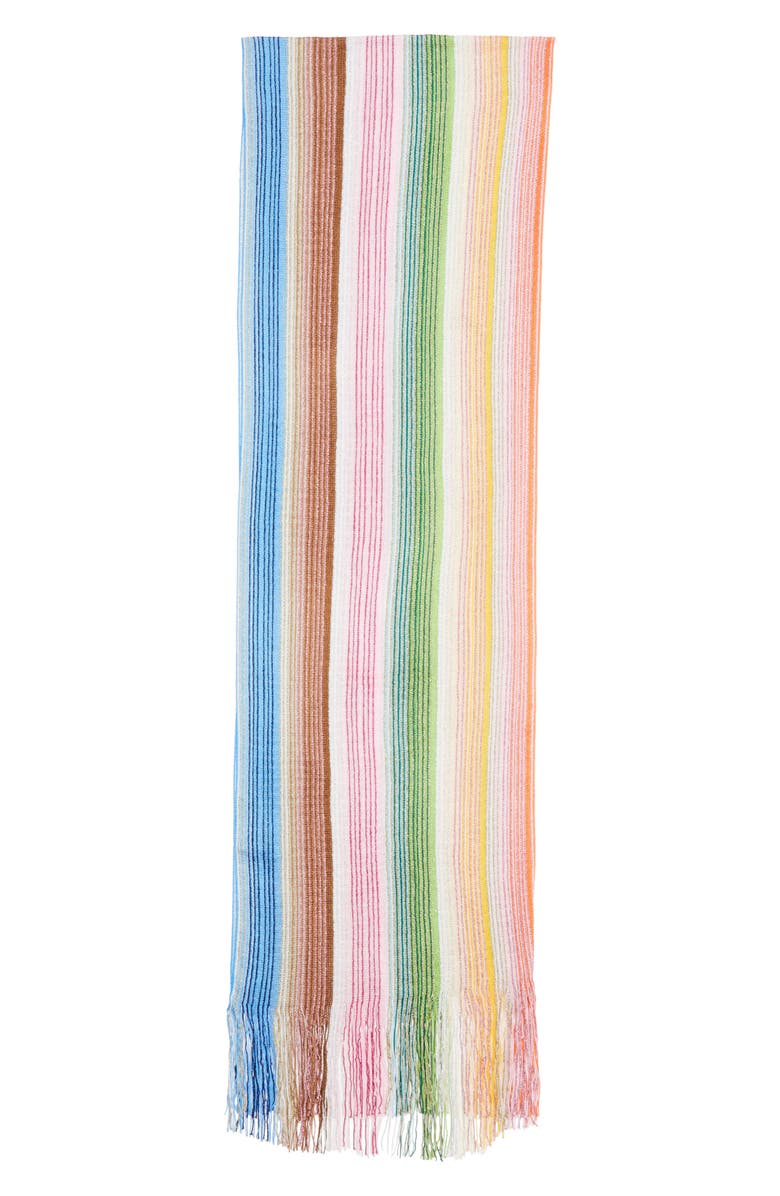 Missoni Stripe Fringe Scarf, Alternate, color, 0001 White Multi