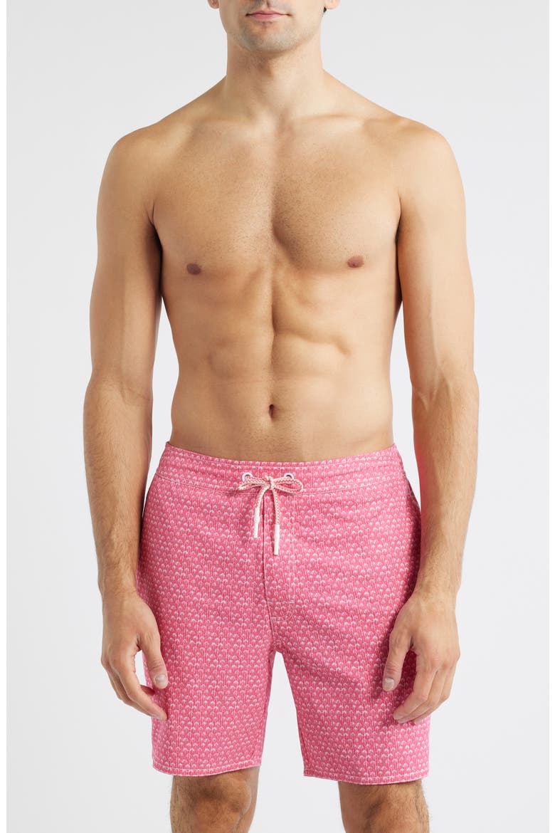Scallop Swim Trunks, Main, color, DAHLIA