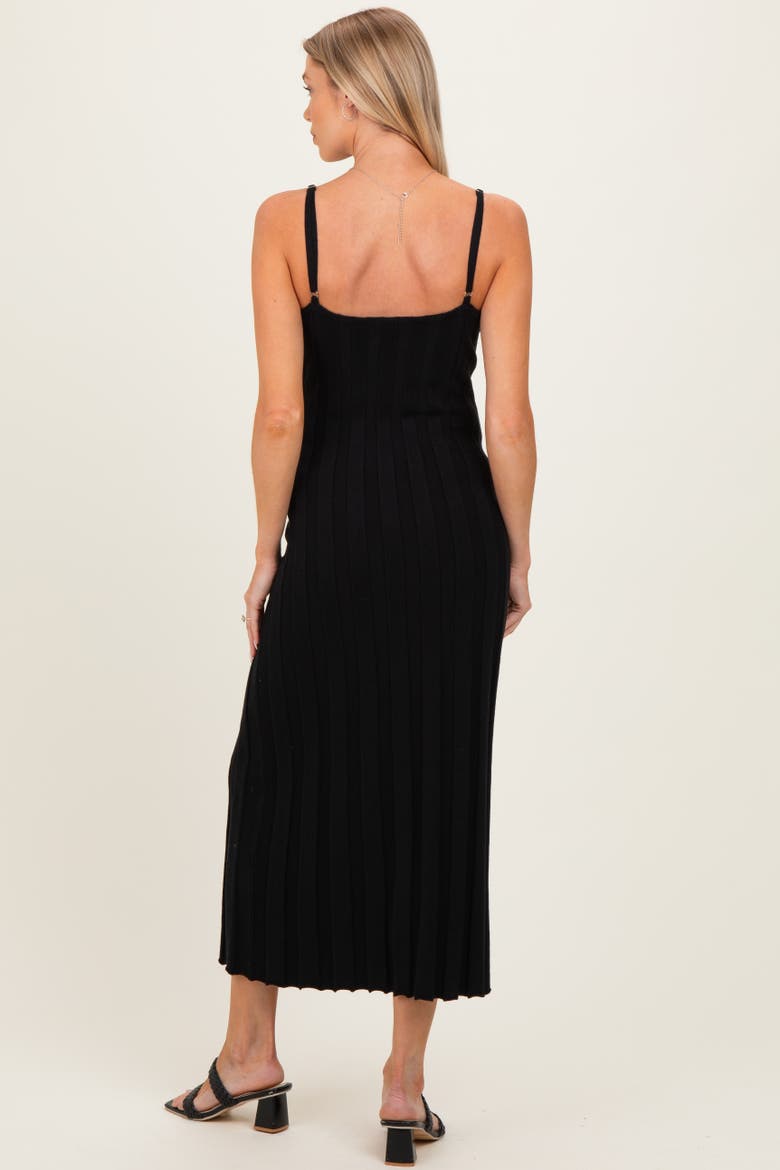 Rib Knit Sleeveless Maxi Dress, Alternate, color, Black