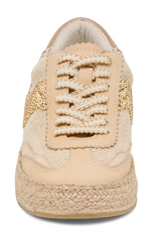 Dolce Vita Notice Beaded Mesh Sneaker In Gold Multi Burlap