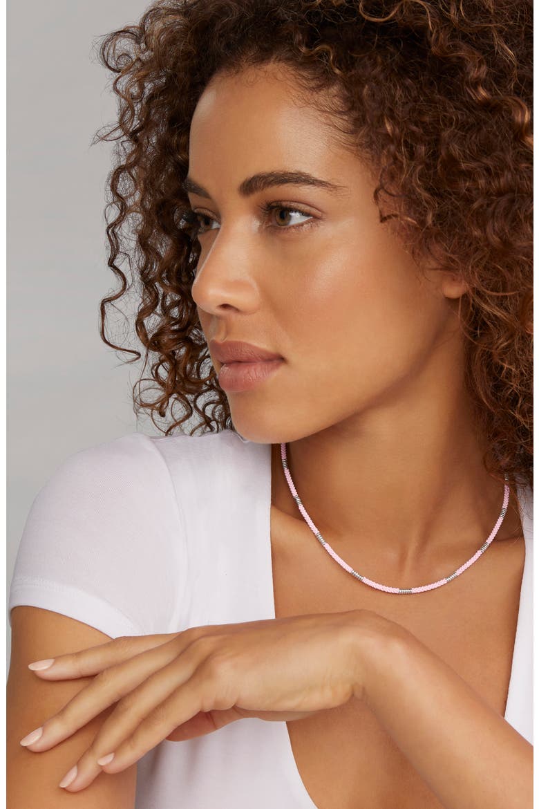 Pink Caviar Ceramic Station Necklace, Alternate, color, PINK