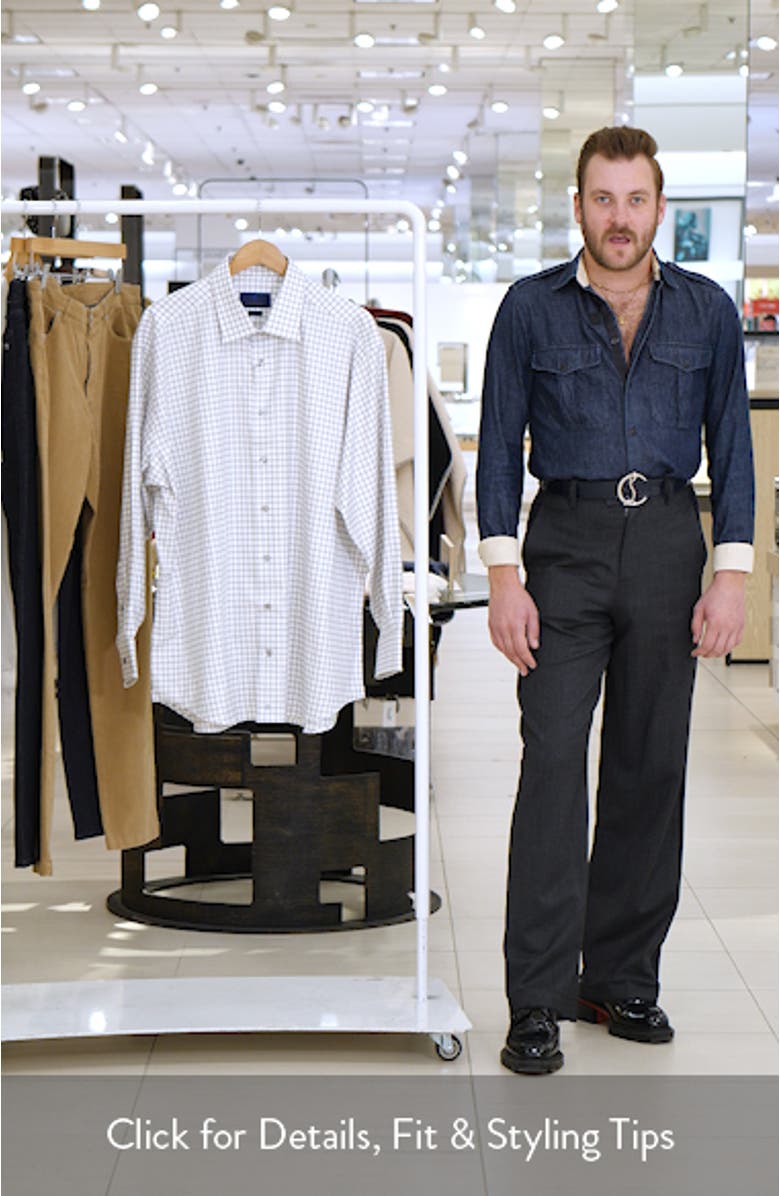 Regular Fit Check Cotton Twill Dress Shirt, sales video thumbnail