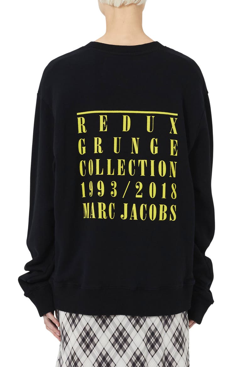Grunge Logo Oversize Sweatshirt, Alternate, color, BLACK