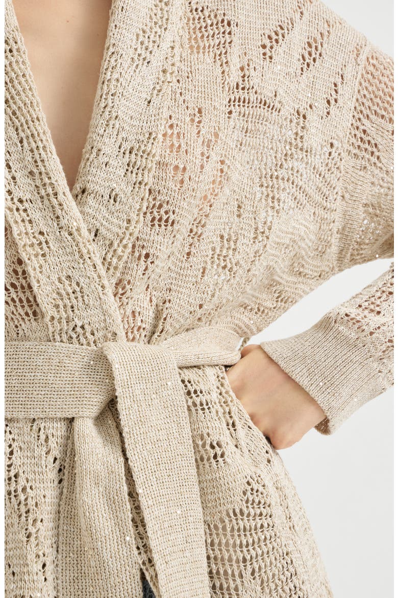 Dazzling water lilies cardigan, Alternate, color, Beige