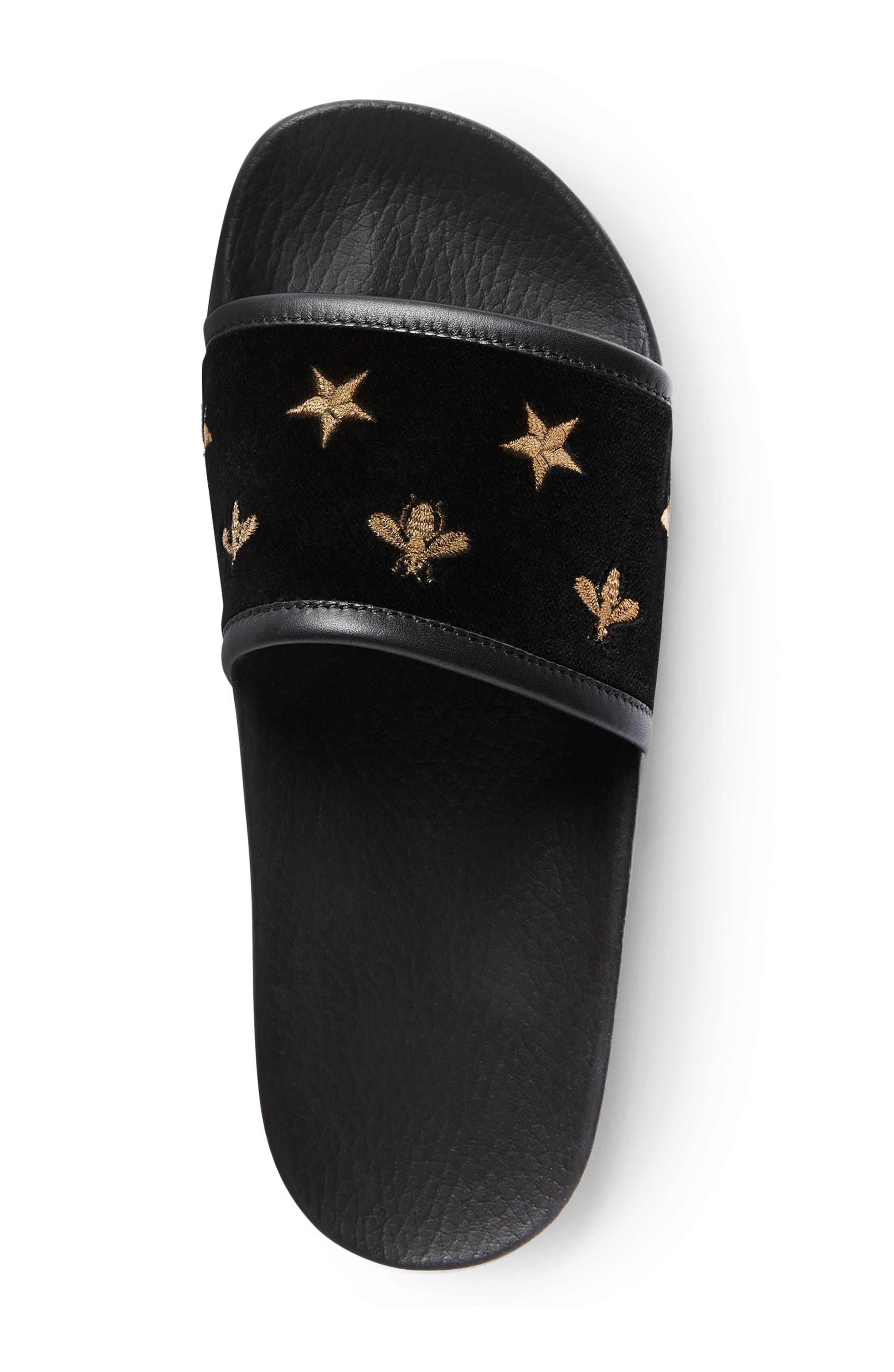 Gucci Pursuit Embroidered Slide Sandal, Alternate, color, 