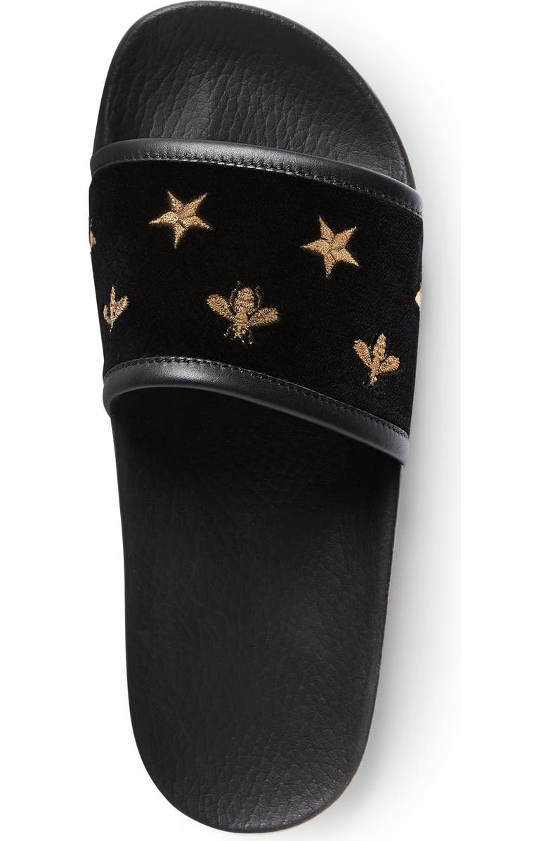 Gucci Pursuit Embroidered Slide Sandal, Alternate, color,