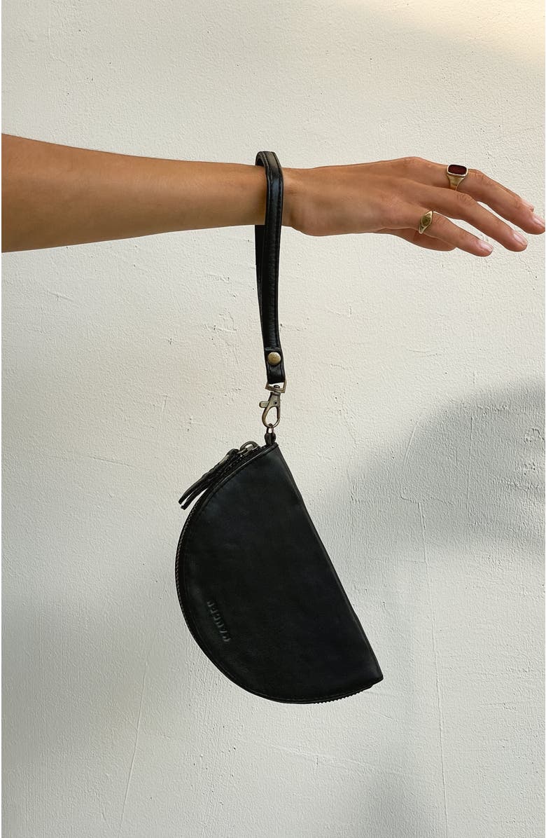 Mandrn Leather Halfmoon Wallet, Alternate, color, Black