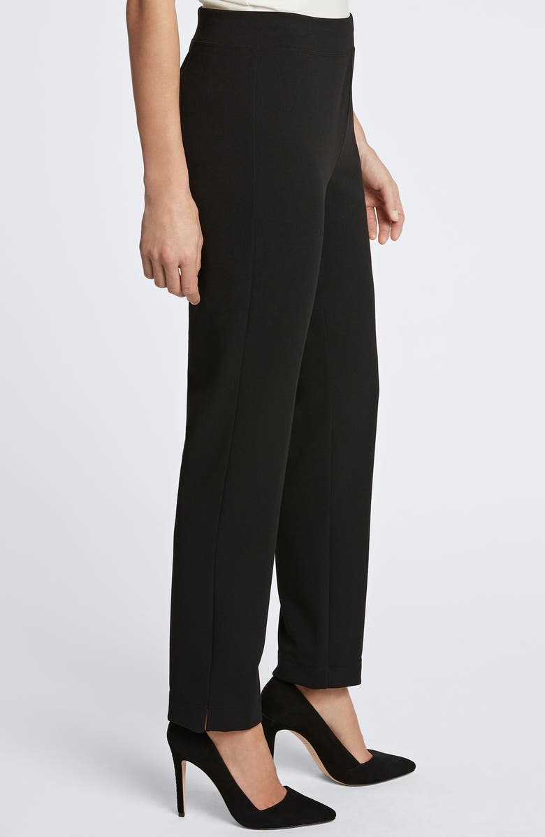 Foxcroft Louisa Crepe Knit Ankle Pants, Alternate, color, Black
