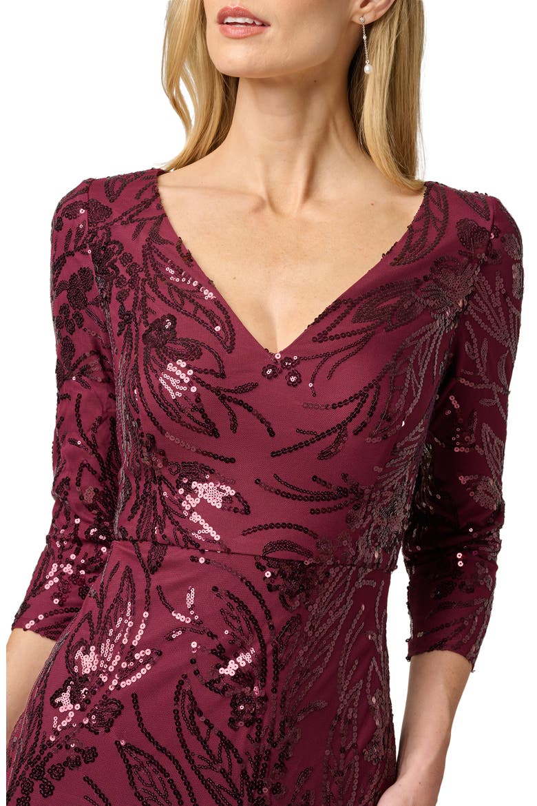 Sequin Gown, Alternate, color, DEEP WINE