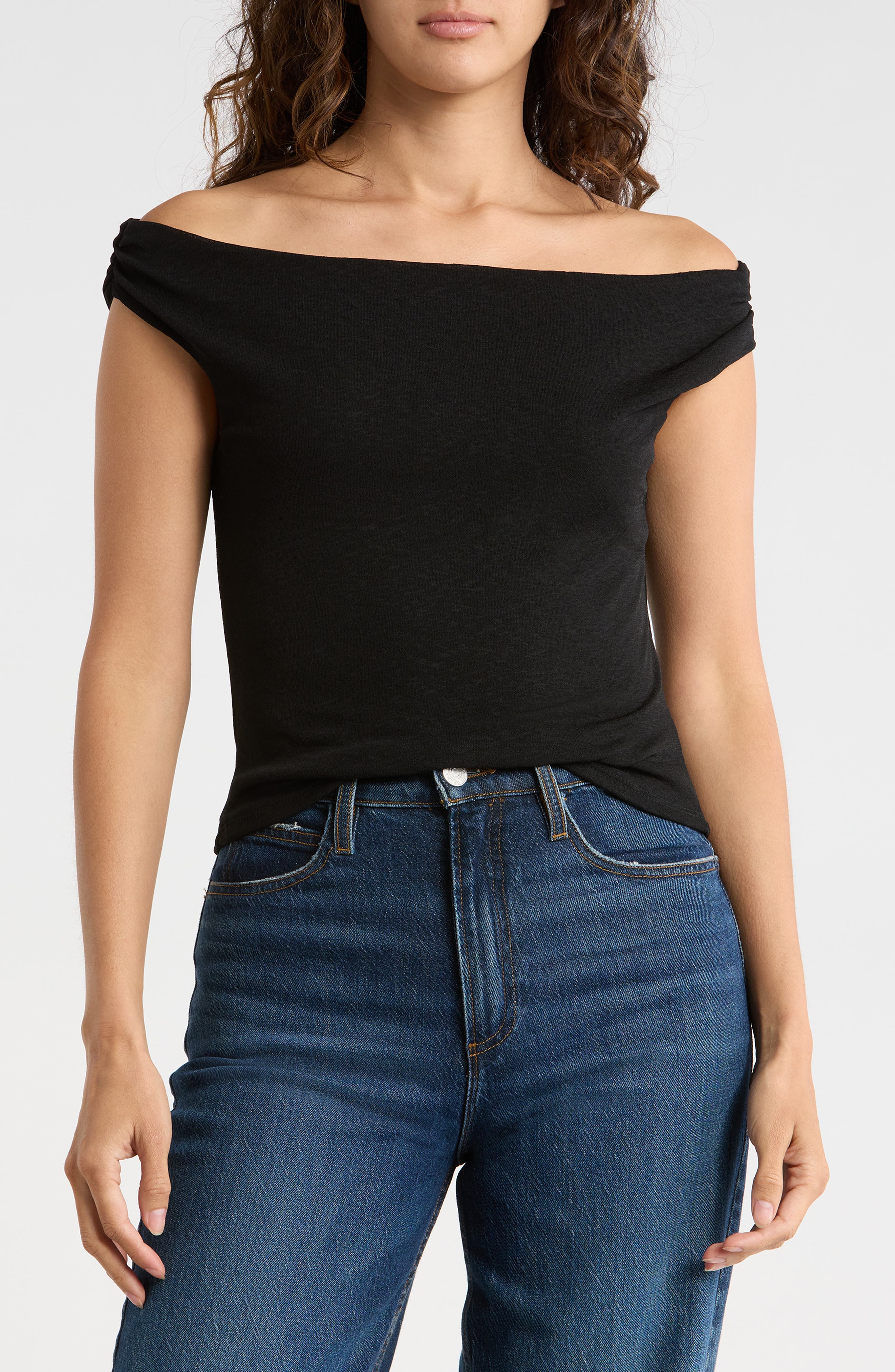 Madden Girl Drape Neck Off the Shoulder Top