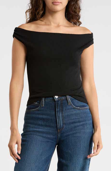 Madden Girl Drape Neck Off the Shoulder Top