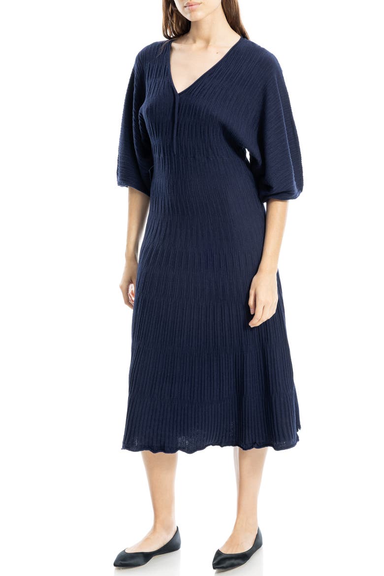Balloon Sleeve Midi Sweater Dress, Alternate, color, SAPPHIRE BLUE