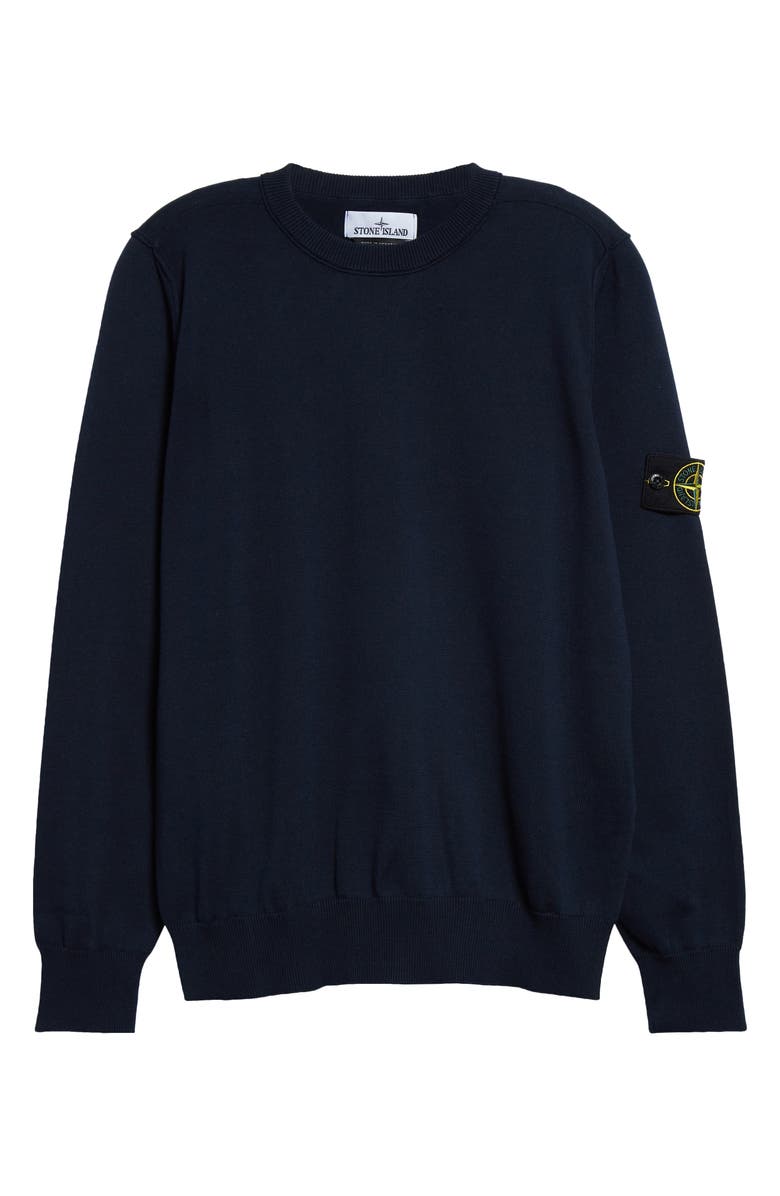 Stone Island Maglia Cotton Crewneck Sweater, Alternate, color, Navy Blue