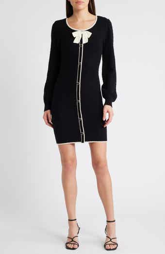 ZOE AND CLAIRE Long Sleeve Tweed Minidress