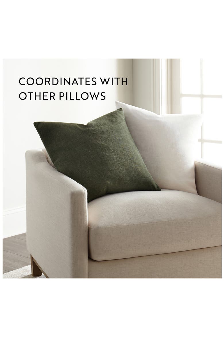 Stone Washed Cotton Throw Pillow, Alternate, color, OLIVE