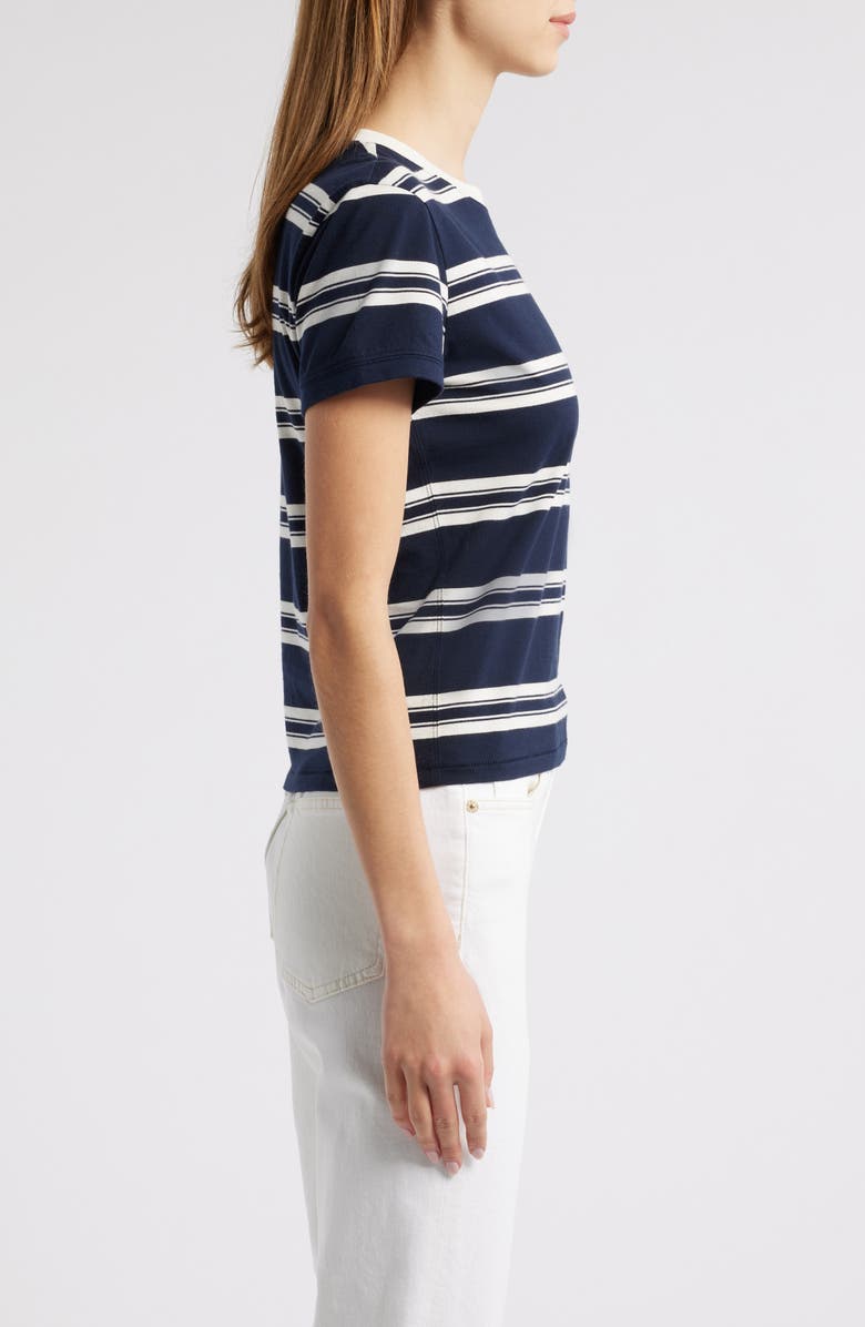 FRAME Stripe Cotton Baby Tee, Alternate, color, Navy Multi