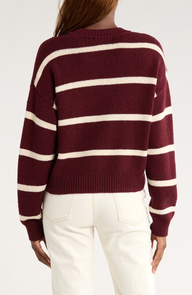 Marine Layer Berkeley Stripe Merino Wool Blend Sweater, Alternate, color, Cherry