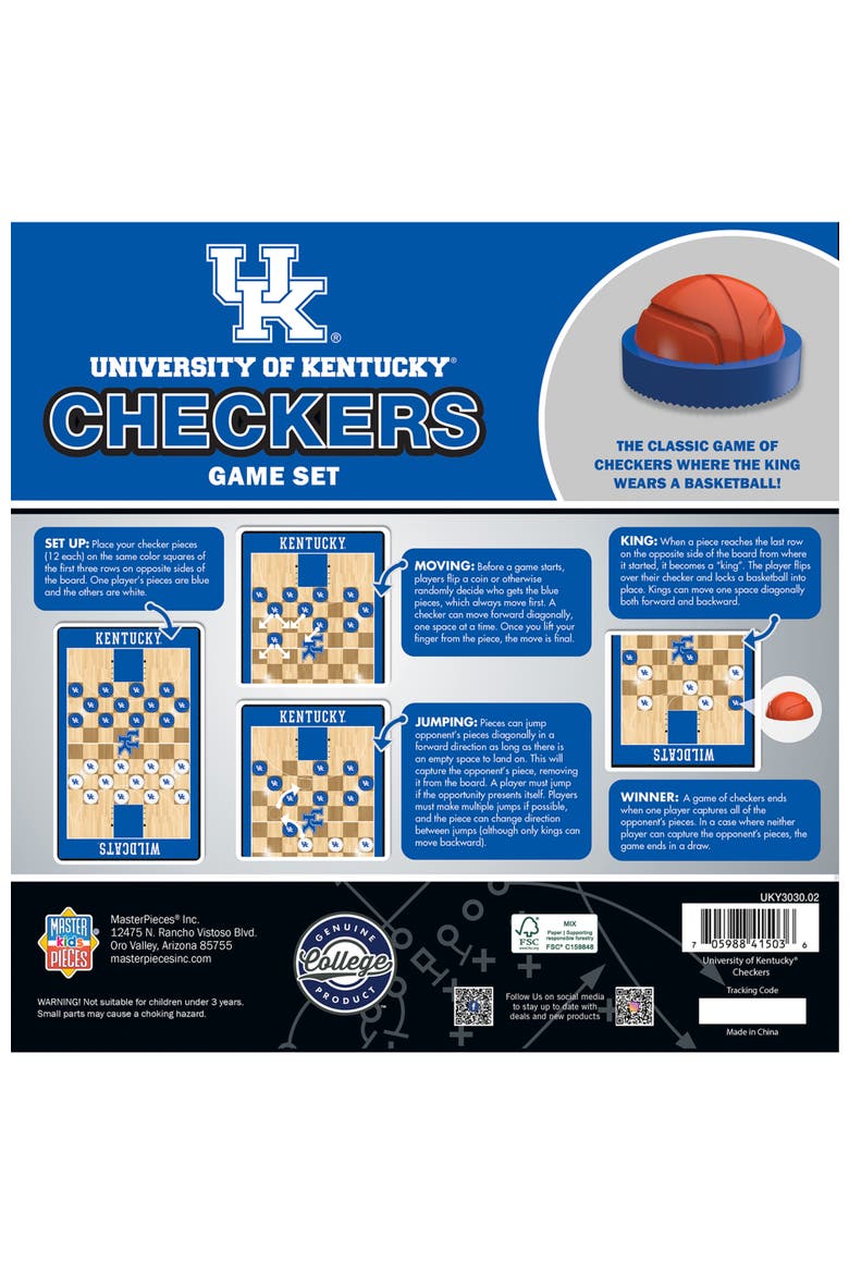 Kentucky Wildcats Checkers Board Game, Alternate, color, Multicolor