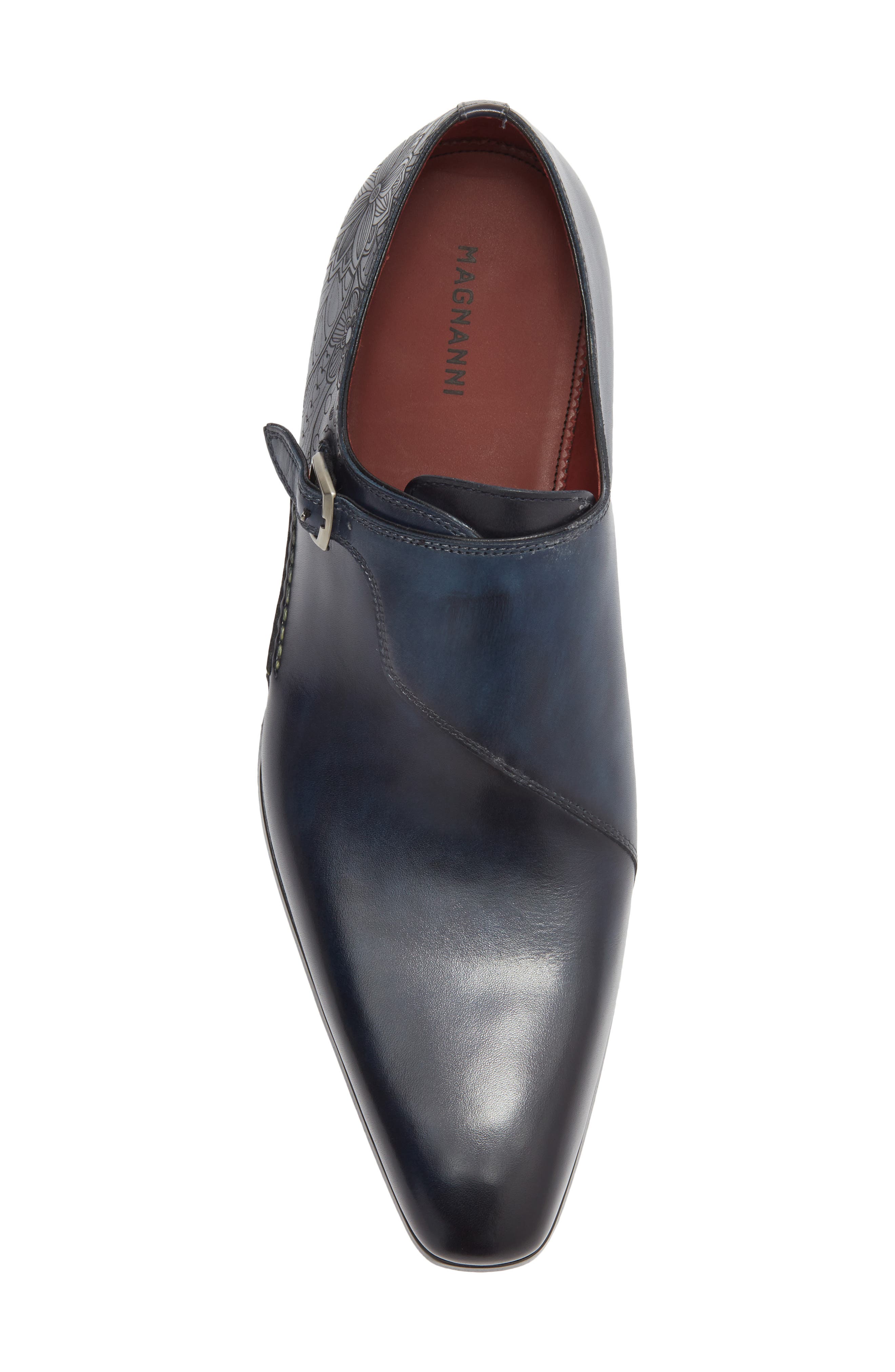 Magnanni Abel Monk Strap Loafer, Alternate, color, Navy