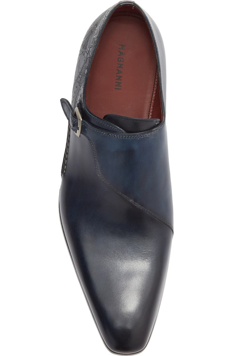 Magnanni Abel Monk Strap Loafer, Alternate, color, Navy