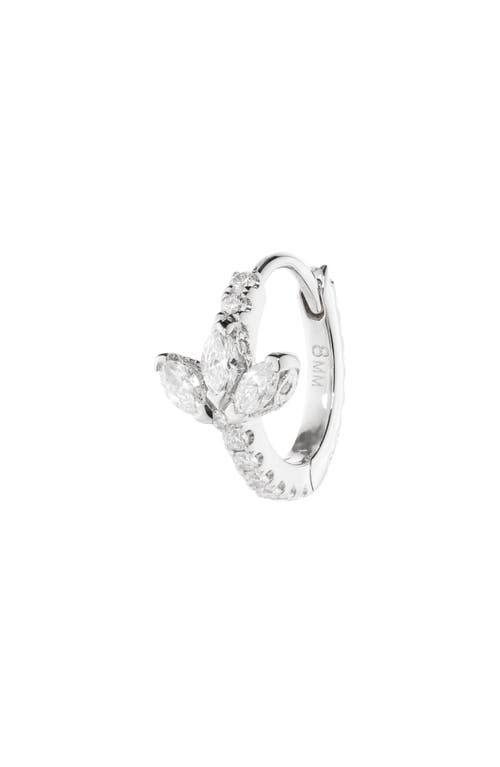 Maria Tash 18ct 8mm Diamond Lotus Eternity Single Hoop Earring In Metallic