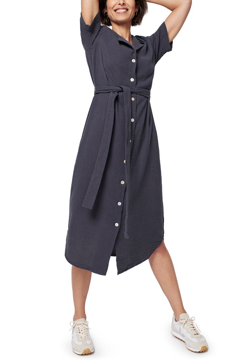 Faherty Nolita Dream Organic Cotton Gauze Shirtdress, Main, color, 