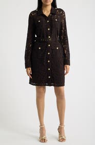 Tahari ASL Lace Long Sleeve Shirtdress
