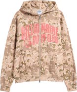 Billionaire Boys Club Camouflage Cotton Zip Front Graphic Hoodie