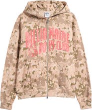 Billionaire Boys Club Camouflage Cotton Zip Front Graphic Hoodie